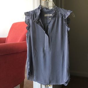 LOFT Blouse/Tank | Blue and White striped